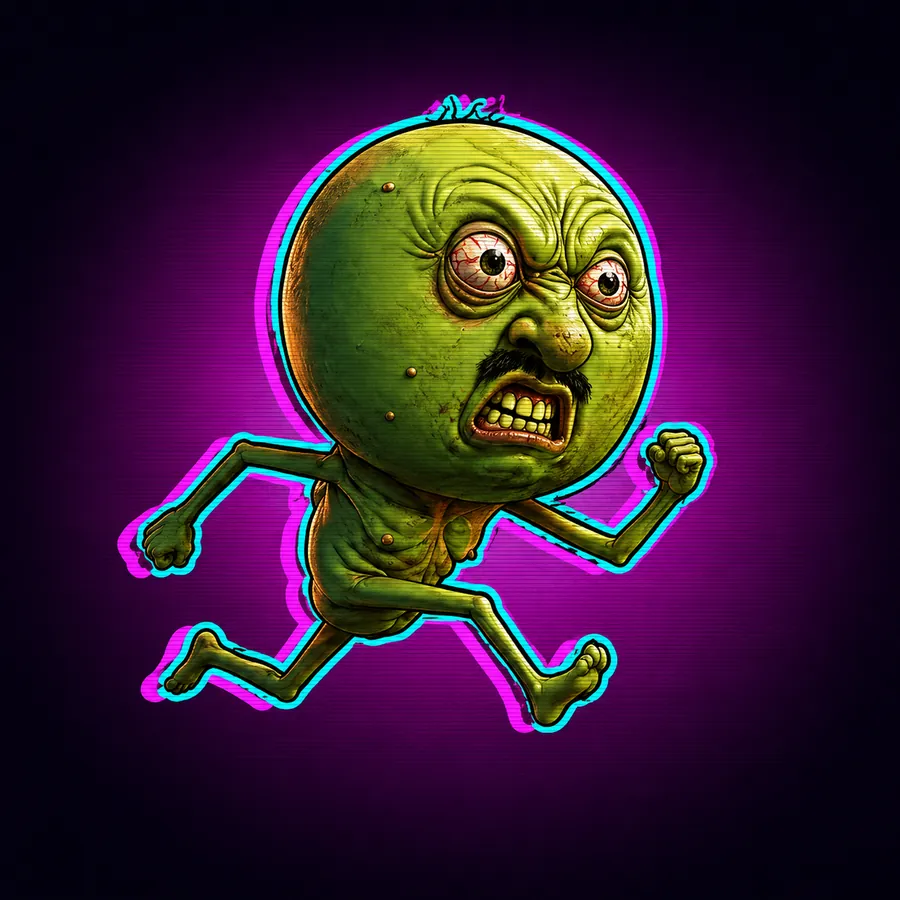 BLOB RAGE running toward the viewer.